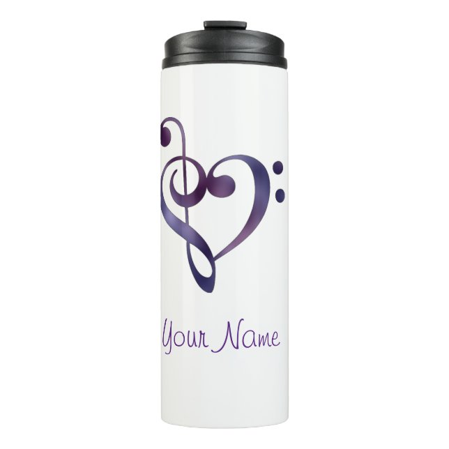 Music Heart Personalized Thermal Tumbler (Front)