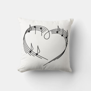 Music Heart Throw Pillow