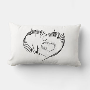 Music Heart Throw Pillow