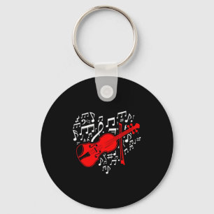 Music Heart Violinist Musician Valentines Day Gift Keychain