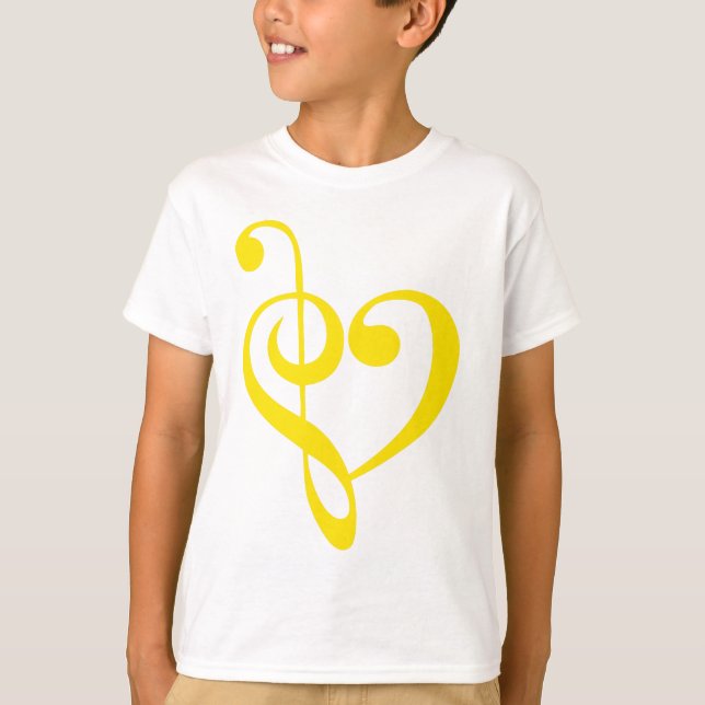 Music Heart Yellow T-Shirt (Front)