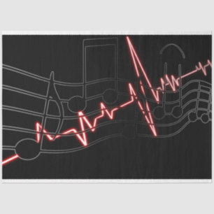Music Heartbeat Background Decoupage Tissue Paper