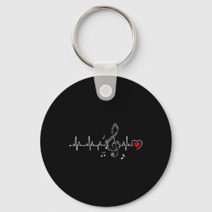 Music Heartbeat Clothing For Music Lovers Small Keychain
