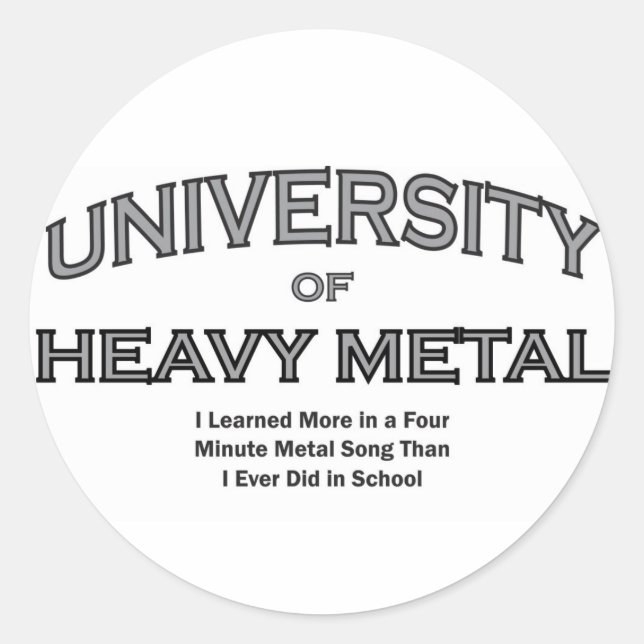 MUSIC-HEAVY METAL CLASSIC ROUND STICKER (Front)