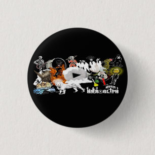 Music Hieroglyph 1 Inch Round Button