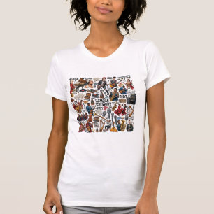 Music History & Genres Collage Art - Retro, Punk, T-Shirt