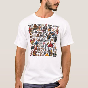 Music History & Genres Collage Art - Retro, Punk, T-Shirt
