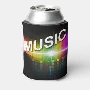 Music Illustration custom monogram can cooler
