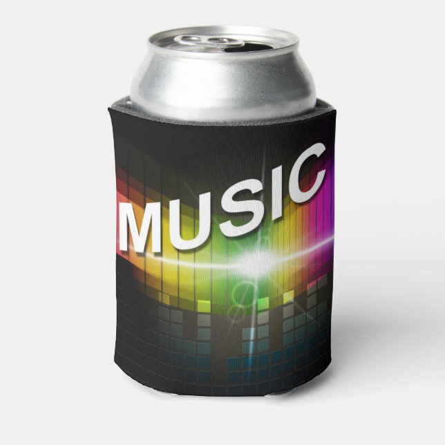 Music Illustration custom monogram can cooler (Can Back)