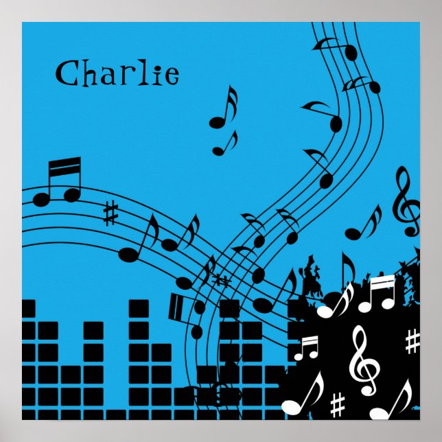 Music Illustration custom name poster (Front)