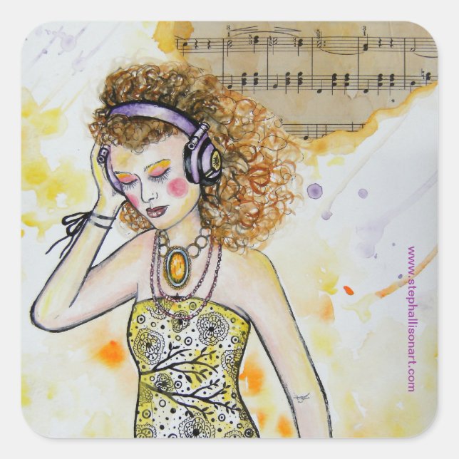 Music in Me Square Sticker (Front)