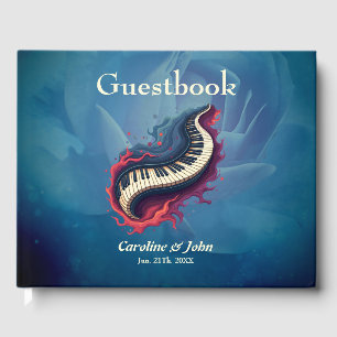 Music in motion, the curved piano. guest book