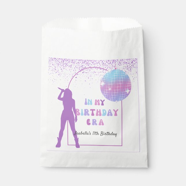 Music In My Birthday Era Purple Birthday Party  Favour Bag (Front)