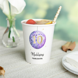 Music In My Birthday Era Purple Disco Paper cup