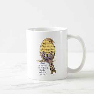 Music in the Soul Quote & Music Note Bird Coffee Mug