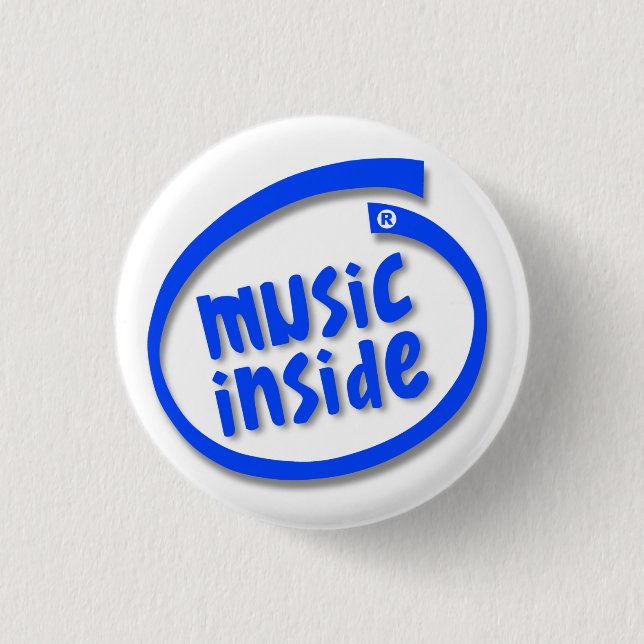 Music Inside 1 Inch Round Button (Front)