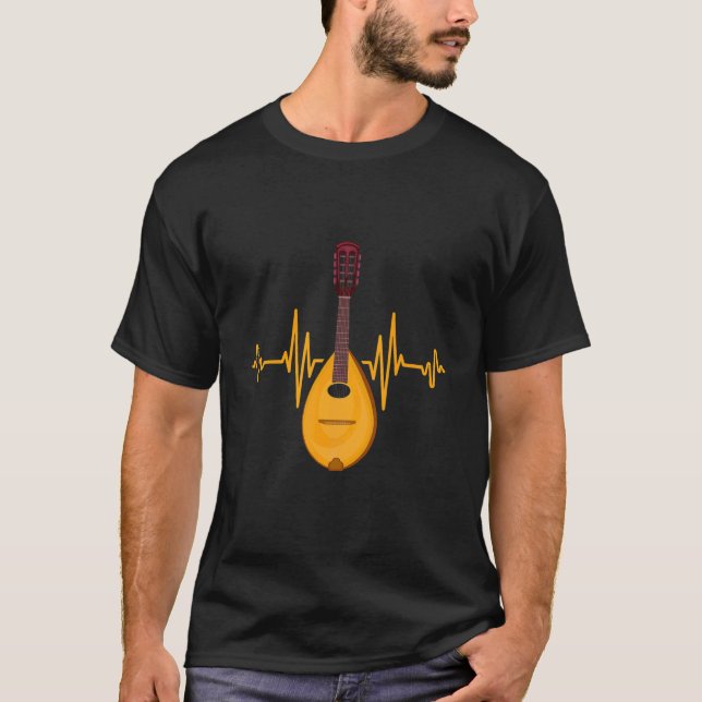 Music Instrument Heartbeat Mandolin T-Shirt (Front)