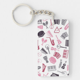 Music instrument pattern keychain