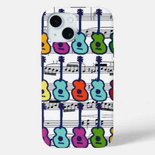 Music instruments and notes iPhone 15 case