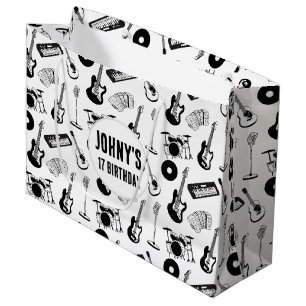 Music instruments birthday large gift bag