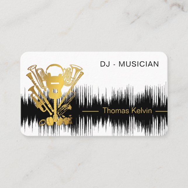  Music Instruments Event Organizer DJs Player Business Card (Front)