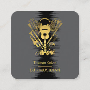  Music Instruments Event Organizer DJs Player Square Business Card