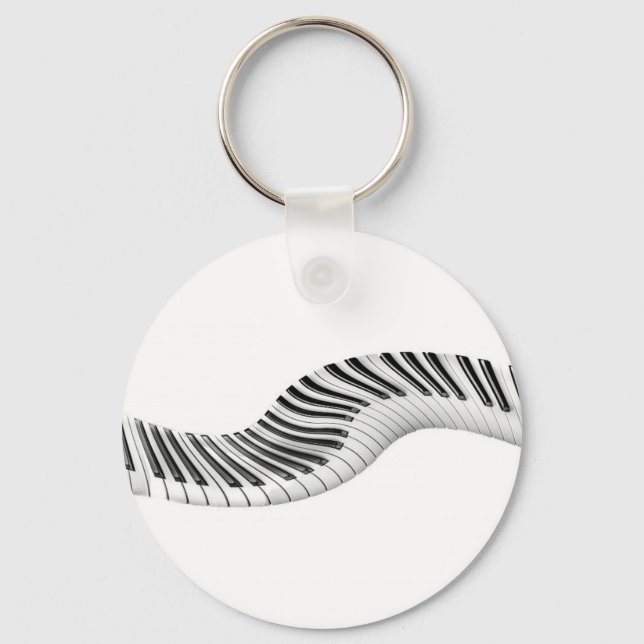 Music Instruments Keyboard Piano Notes Art Keychain (Front)