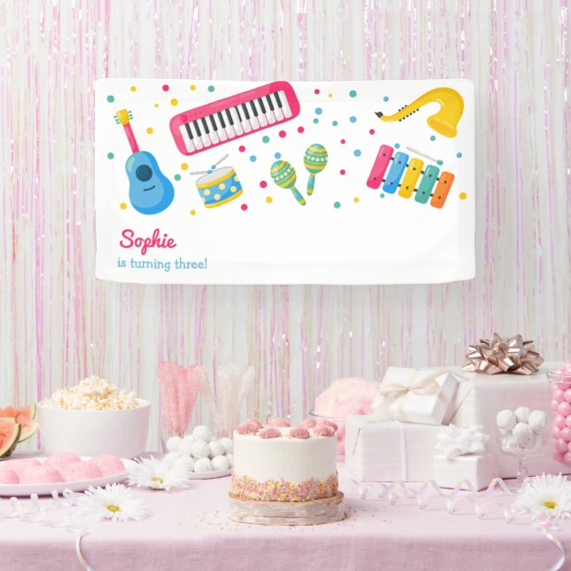 Music instruments kids birthday banner (Party)