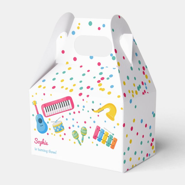 Music instruments kids birthday favor box (Front Side)