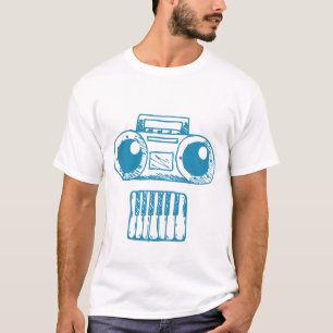 Music Instruments Skull White Art Illustration T-Shirt