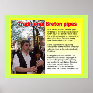Music, instruments, Traditional Breton pipes Poster
