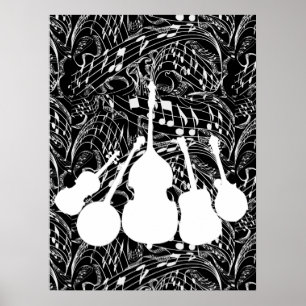 MUSIC INSTRUMENTS White-POSTER Poster