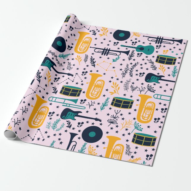 Music Instruments Wrapping Paper (Unrolled)