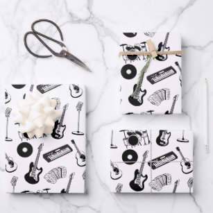 Music instruments  wrapping paper sheet