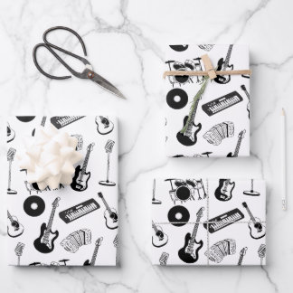 Music instruments wrapping paper sheet