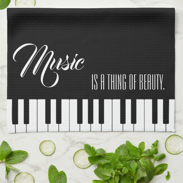 Music Is A Thing Of Beauty Kitchen Towel (Folded)