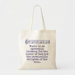 Music Is An Agreeable Harmony - Music Quote  Tote Bag
