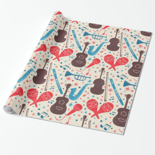 Music is Everywhere Pattern Wrapping Paper