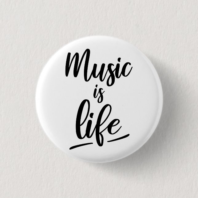 Music is life 1 inch round button (Front)
