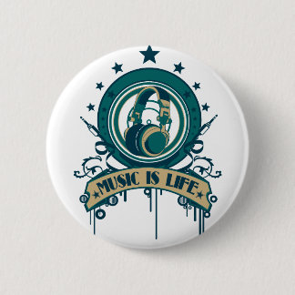 Music Is Life 2 Inch Round Button