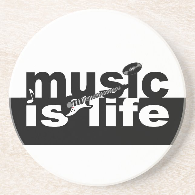 Music is life coaster - customize! (Front)