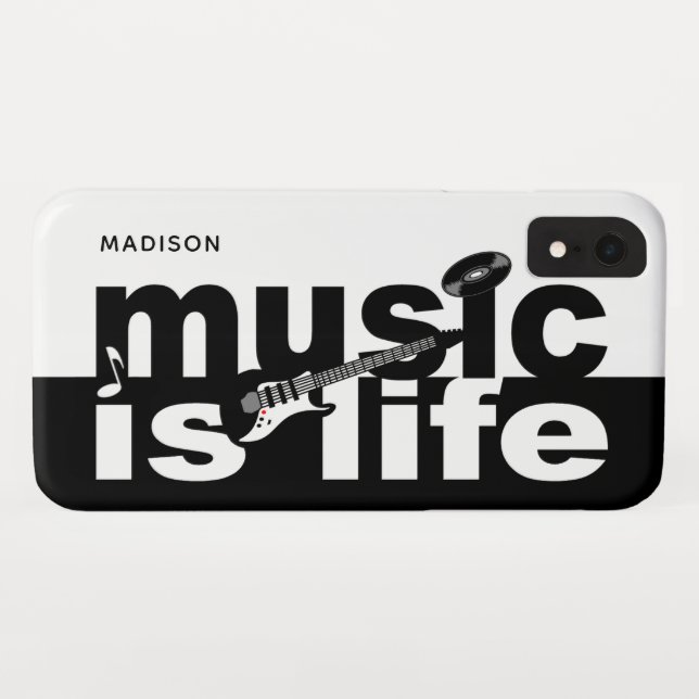 Music Is Life custom name phone cases (Back (Horizontal))