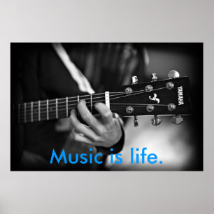 Music is Life Guitar poster