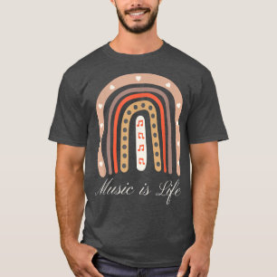 Music Is Life Music-lover Boho Rainbow Hippie Wome T-Shirt