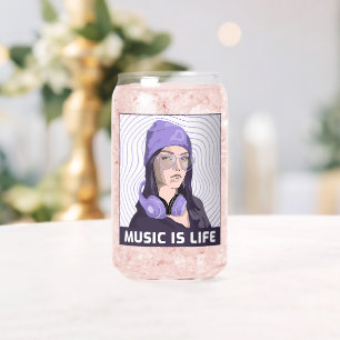 Music Is Life – Purple Vibes Can Glass
