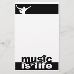 Music is Life stationary, customize Stationery