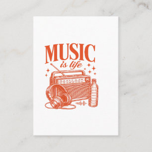 Music Is Life Vintage Design Business Card