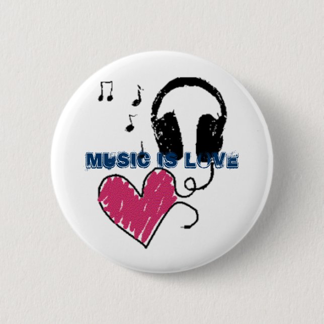 Music is love 2 inch round button (Front)