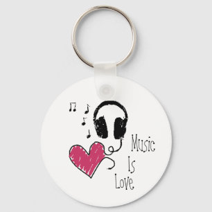 Music Is Love Keychain