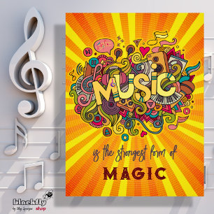 Music is Magic Customizable Quote Art Postcard